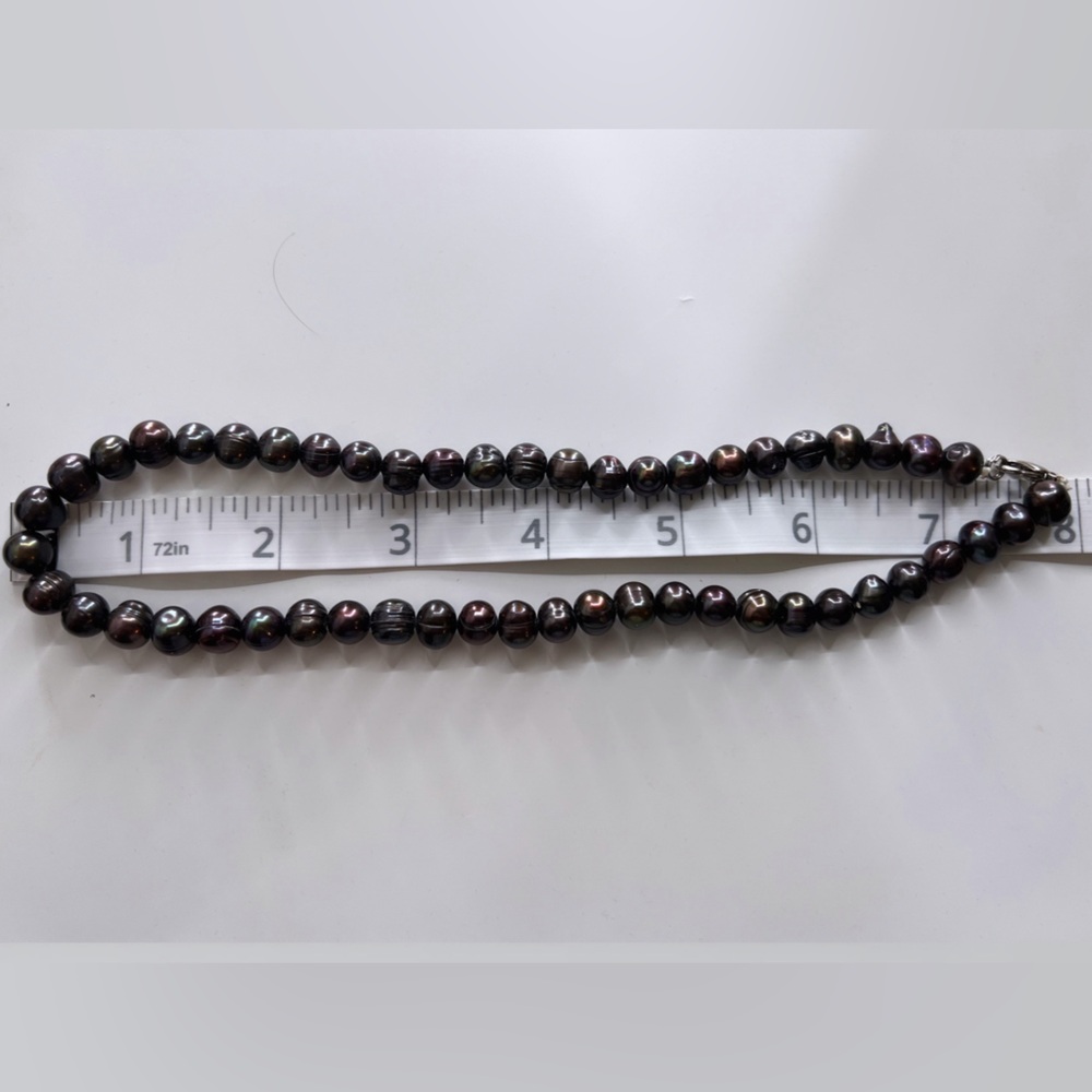 Grey Black Drop Tahitian Pearl Necklace